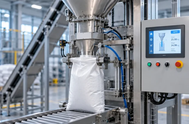 طراحی سیستم کنترل دستگاه کیسه‌پرکن با PLC و HMI