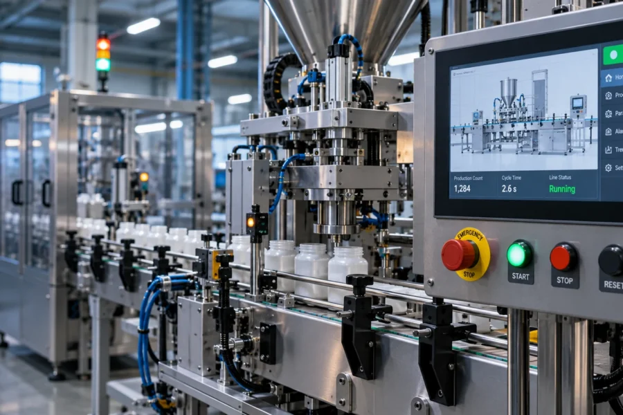 اتوماسیون ماشین‌آلات صنعتی با PLC و HMI