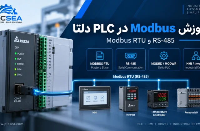 آموزش Modbus در PLC دلتا | ارتباط Modbus RTU با RS-485