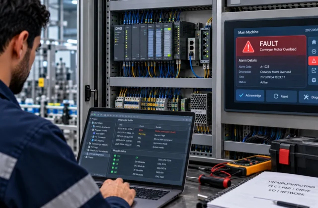 عیب‌یابی و رفع خطای PLC و تجهیزات اتوماسیون