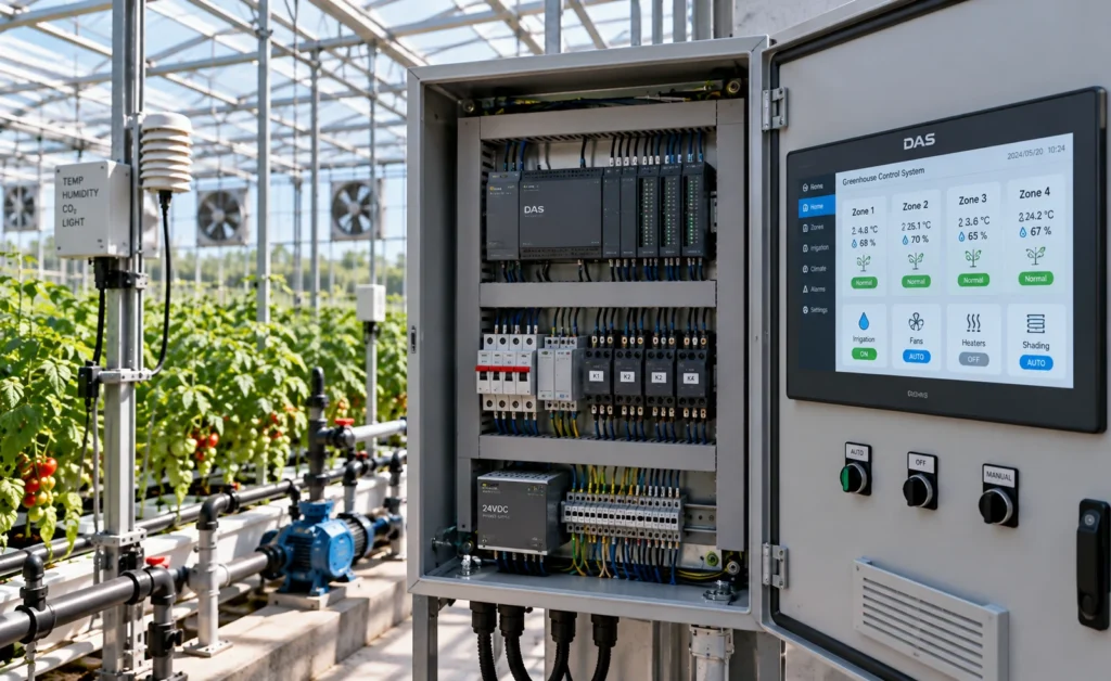 تابلو کنترل PLC و HMI گلخانه هوشمند